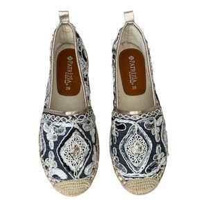 Patrizia by Spring Step Embroidered Espadrille Flats Boho Sequin 39 / US 8 8.5